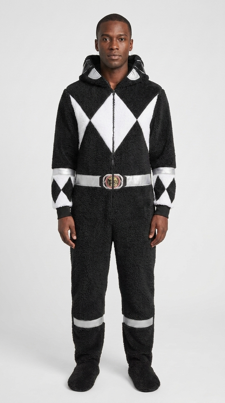 Black Ranger Onesie - Hood Down