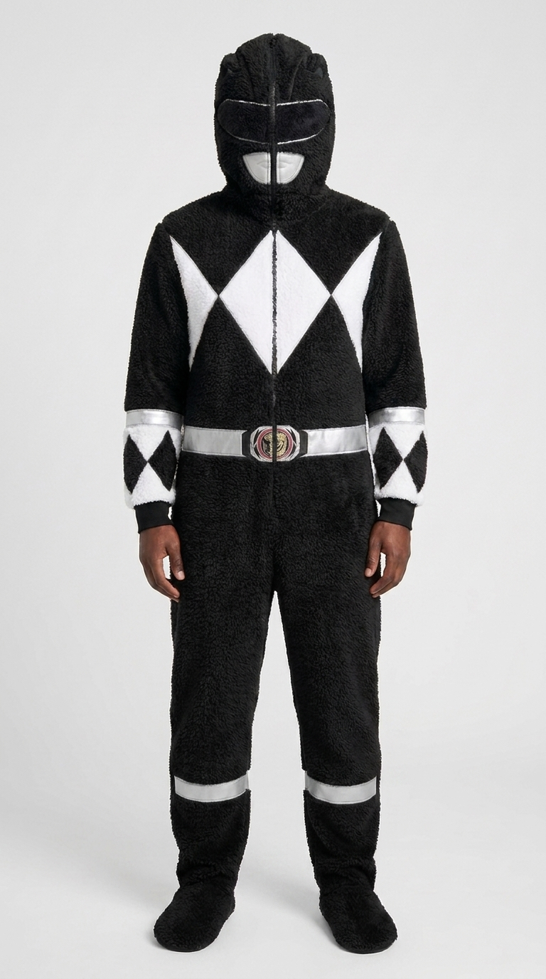 Black Ranger Onesie - Hood Up