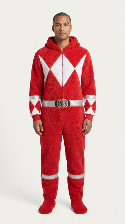 Red Ranger Onesie - Hood Down