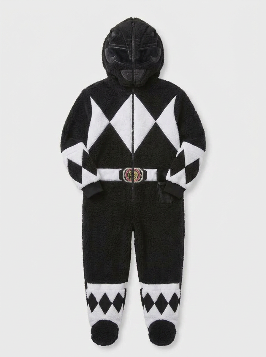 Black Ranger Onesie - Flat Lay