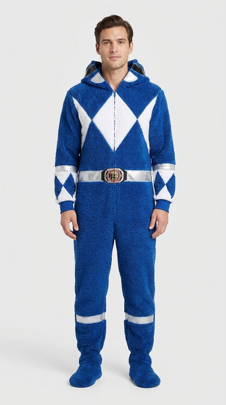 Blue Ranger Onesie - Hood Down